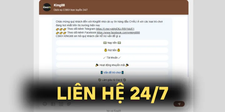 Liên hệ King88 - Hướng dẫn nhanh chóng và thuận tiện