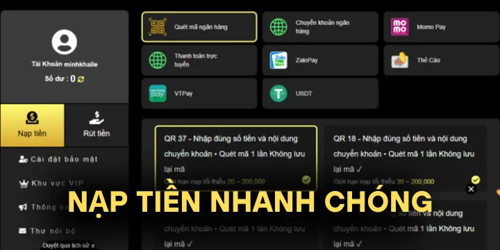 Tiến hành tải app King88 nạp tiền nhanh chóng